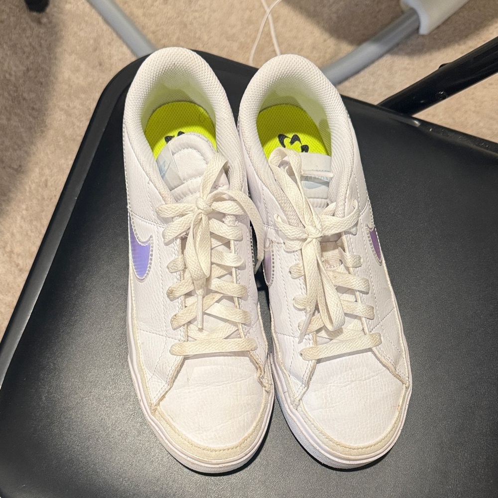 Nike White Shoes with Iridescent Logo - Picture 2 of 6